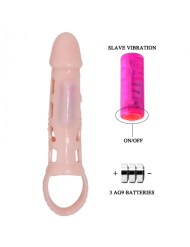 BAILE FUNDA EXTENSORA PENE CON VIBRACION Y STRAP 13.5 CM