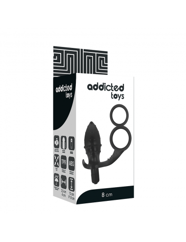 PLUG ANALE DI GIOCATTOLI addicted CON DOPPIO ANELLO NERO