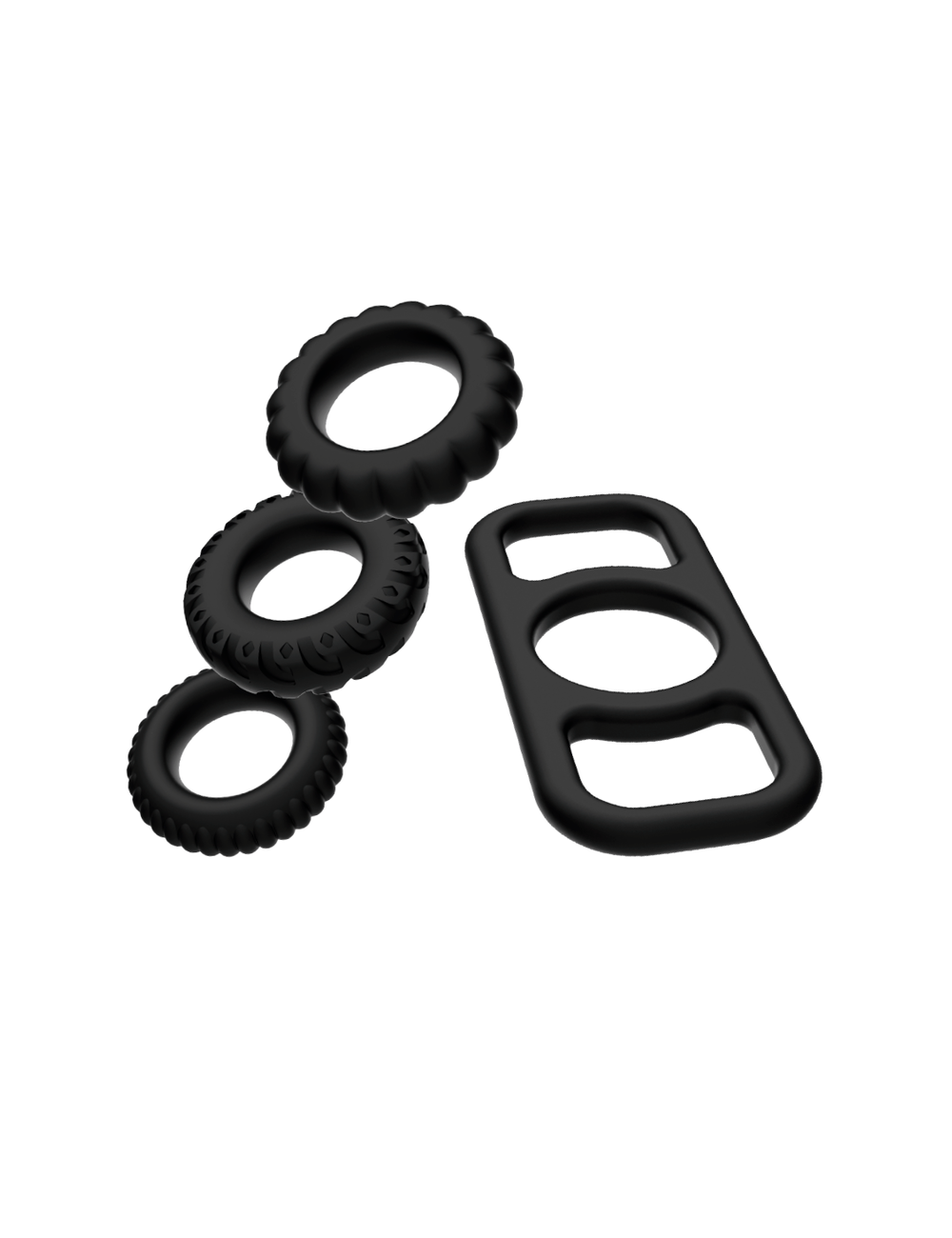 ADDICTED TOYS SET 4 ANILLOS SILICONA PARA EL PENE ADDICTED TOYS SET 4 ANILLOS SILICONA PARA EL PENE