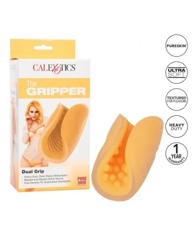 MASTURBATORE CON IMPUGNATURA CON PERLINE CALEX - ARANCIO