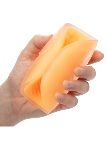 MASTURBATORE CON IMPUGNATURA CON PERLINE CALEX - ARANCIO