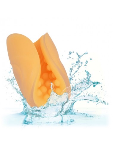 MASTURBATORE CON IMPUGNATURA CON PERLINE CALEX - ARANCIO