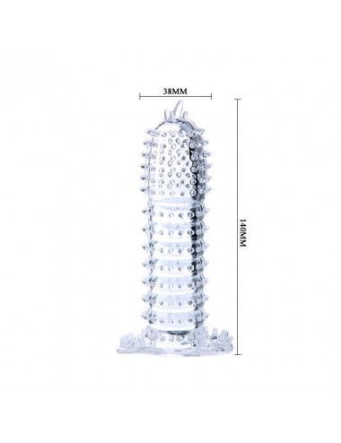 PENIS SLEEVE WITH STIMULATING POINTS CLEAR 14 CM