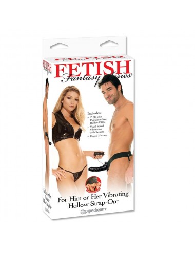 FETISH FANTASY VIBRATING HOLLOW STRAP-ON PER LEI O LUI NERO