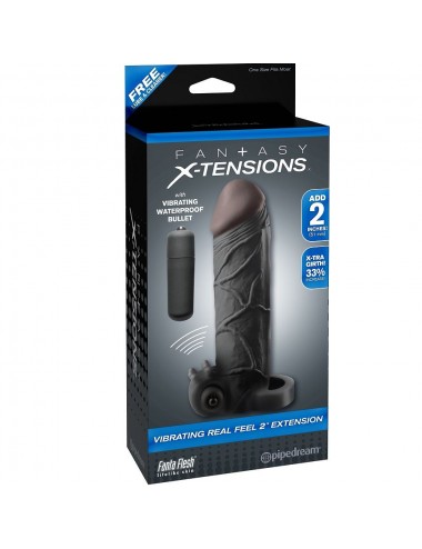 EXTENSION PARA EL PENE CON VIBRADOR REAL FEEL 2 NEGRO