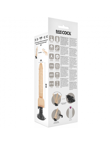 BASECOCK REALISTIC VIBRATORE TELECOMANDO NATURALE 19,5 CM