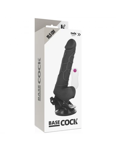 BASE TELECOMANDO VIBRATORE REALISTICO NERO 19,5 CM