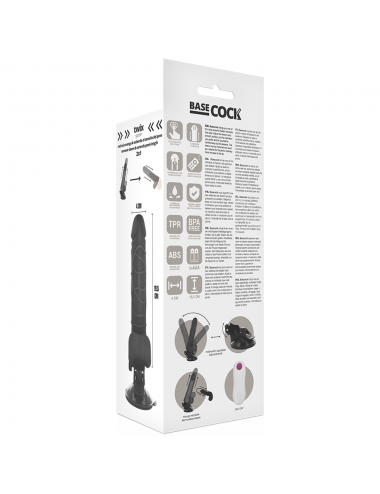 BASE TELECOMANDO VIBRATORE REALISTICO NERO 19,5 CM