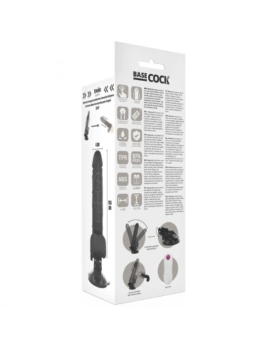 BASE TELECOMANDO VIBRATORE REALISTICO NERO 19,5 CM