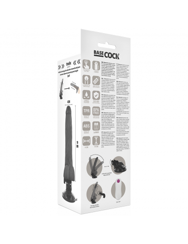BASECOCK VIBRATORE REALISTICO TELECOMANDO NERO 19 CM