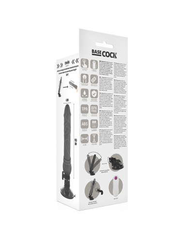 BASECOCK VIBRATORE REALISTICO TELECOMANDO NERO 19,5 CM