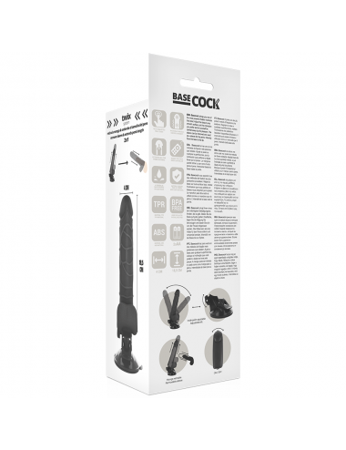 BASE TELECOMANDO VIBRATORE REALISTICO NERO 18,5 CM