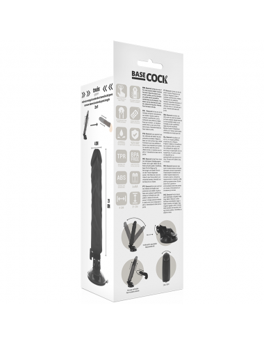 BASE TELECOMANDO VIBRATORE REALISTICO NERO 21CM