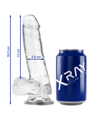 XRAY CLEAR DILDO REALISTA TRANSPARENTE 18.5CM X 3.8CM