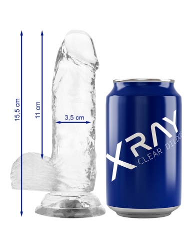 XRAY ARNÉS + DILDO REALISTA TRANSPARENTE 15.5CM X 3.5CM