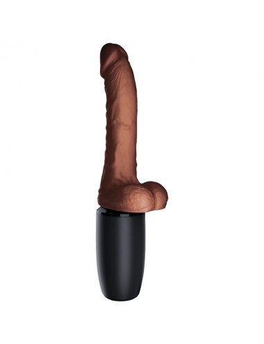 KING COCK PLUS TRIPLA MINACCIA - COLORE MARRONE DELLA PELLE