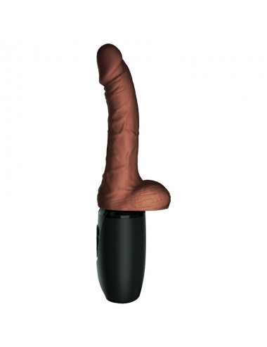 KING COCK PLUS TRIPLA MINACCIA - COLORE MARRONE DELLA PELLE