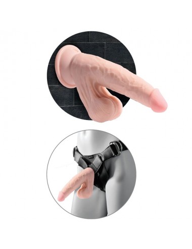 KING COCK PLUS 3D COCK SWINGING BALLS 24,5 CM - PELLE CHIARA