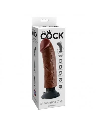 DILDO VIBRADOR KING COCK 20.32 CM MARRON