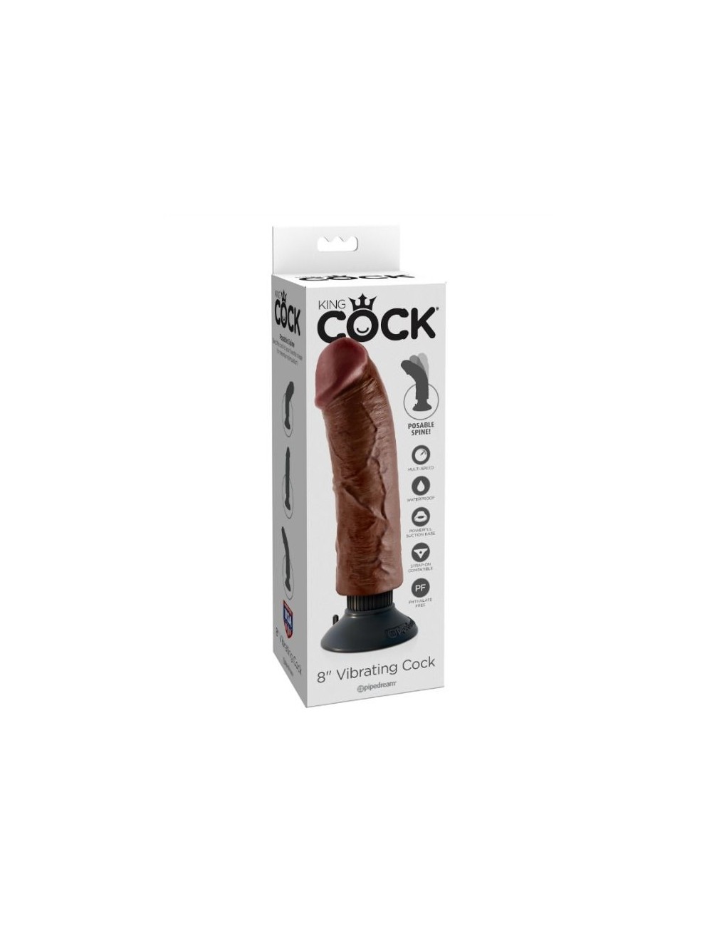DILDO VIBRADOR KING COCK 20.32 CM MARRON DILDO VIBRADOR KING COCK 20.32 CM MARRON