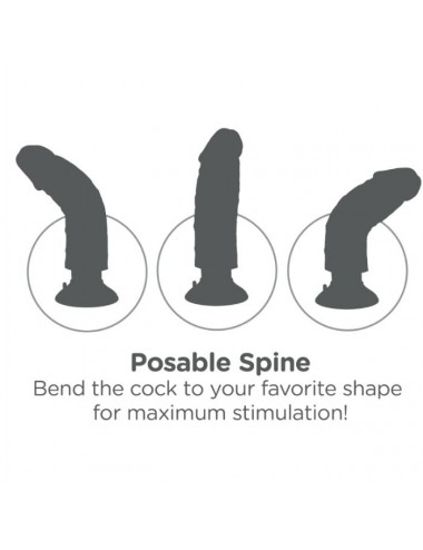 KING COCK 23 CM CAZZO VIBRANTE CON PALLINE CARNE