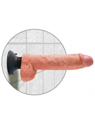 KING COCK 25,5 CM CAZZO VIBRANTE CON PALLINE NERE