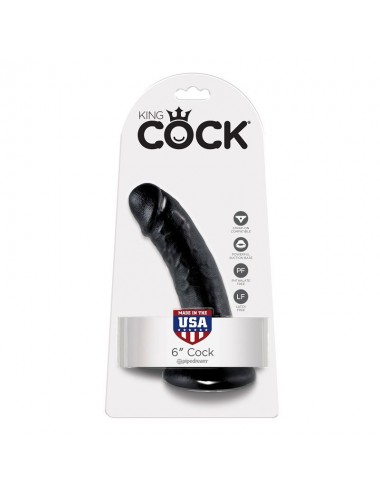 KING COCK 6" PENE NEGRO 15.2 CM