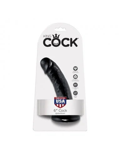 KING COCK 6" PENE NEGRO 15.2 CM