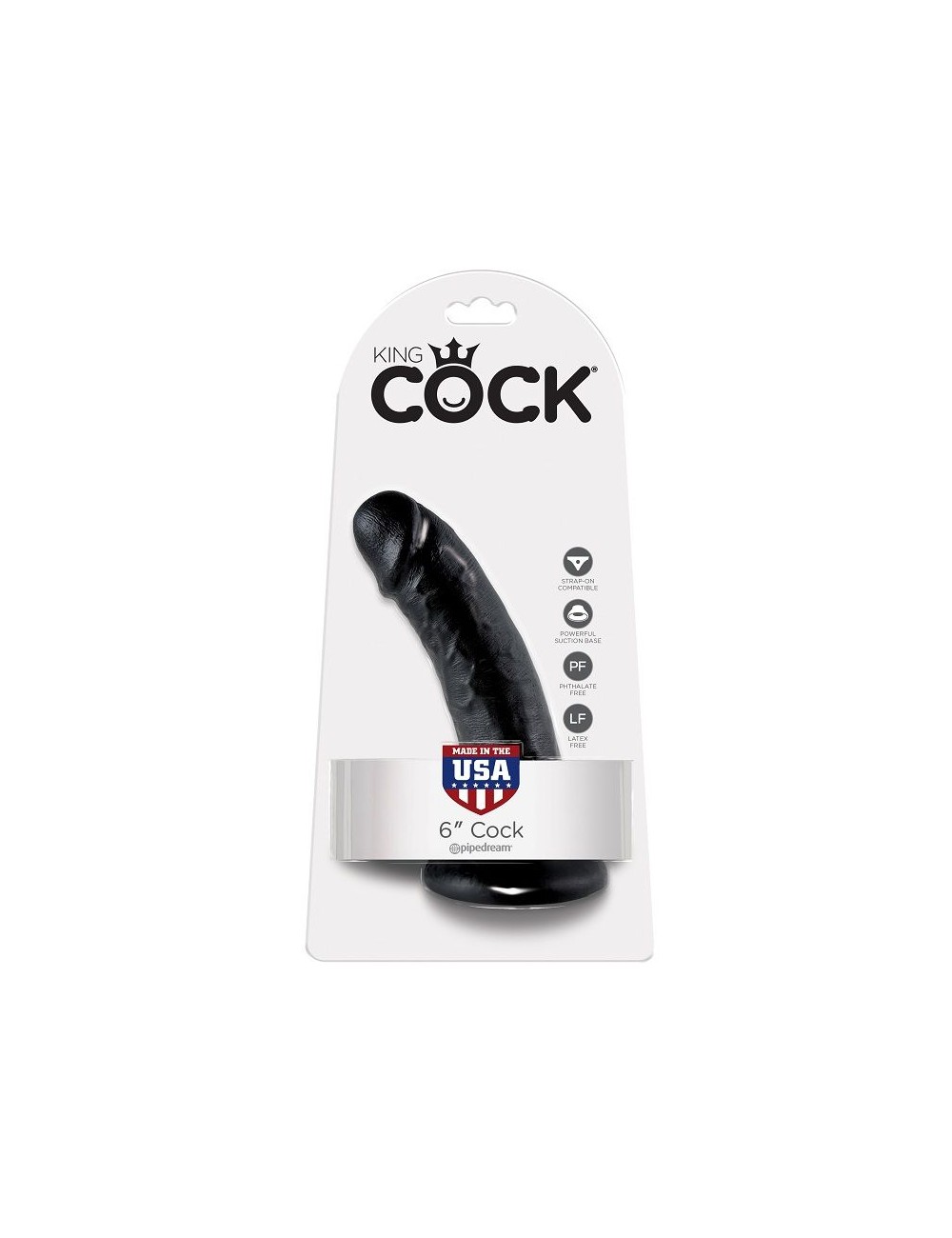 KING COCK 6" PENE NEGRO 15.2 CM