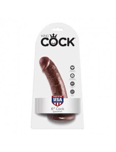KING COCK 6" PENE MARRON 15.2 CM