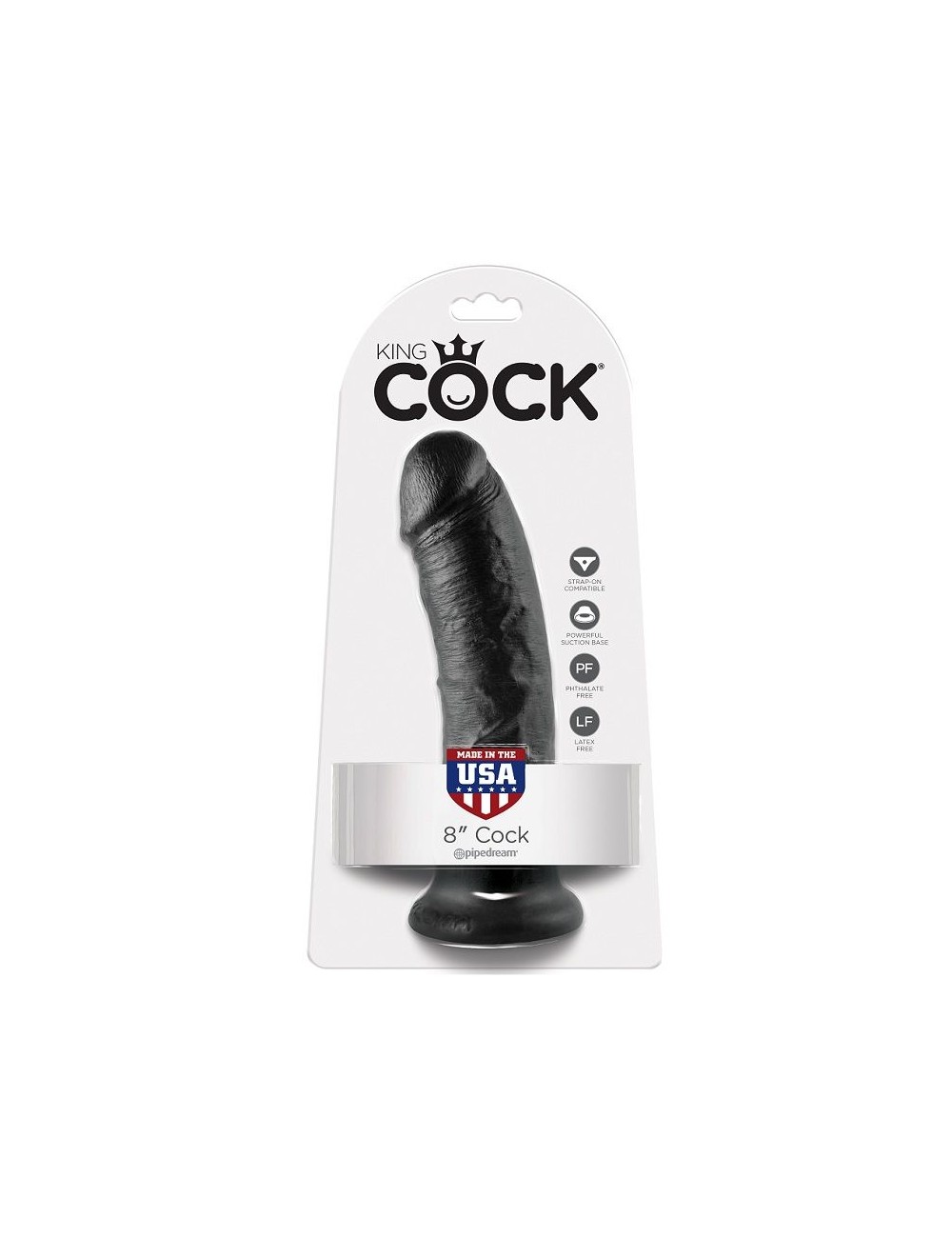 KING COCK 8" PENE NEGRO 20.3 CM