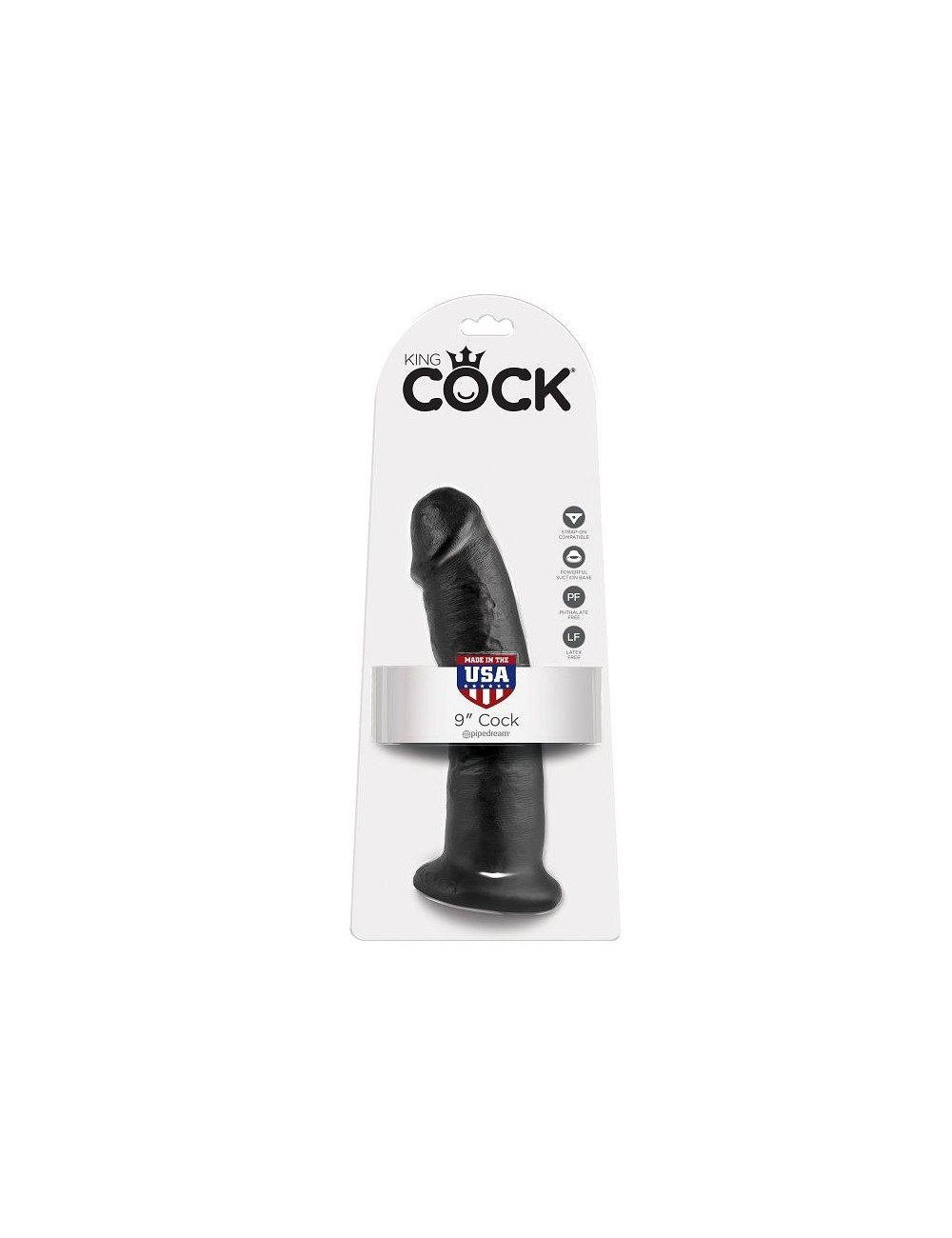 KING COCK 9" PENE NEGRO 22.9 CM