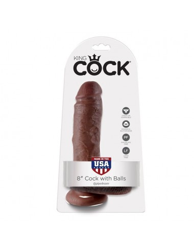 KING COCK 8" PENE REALISTICO MARRON 20.3CM