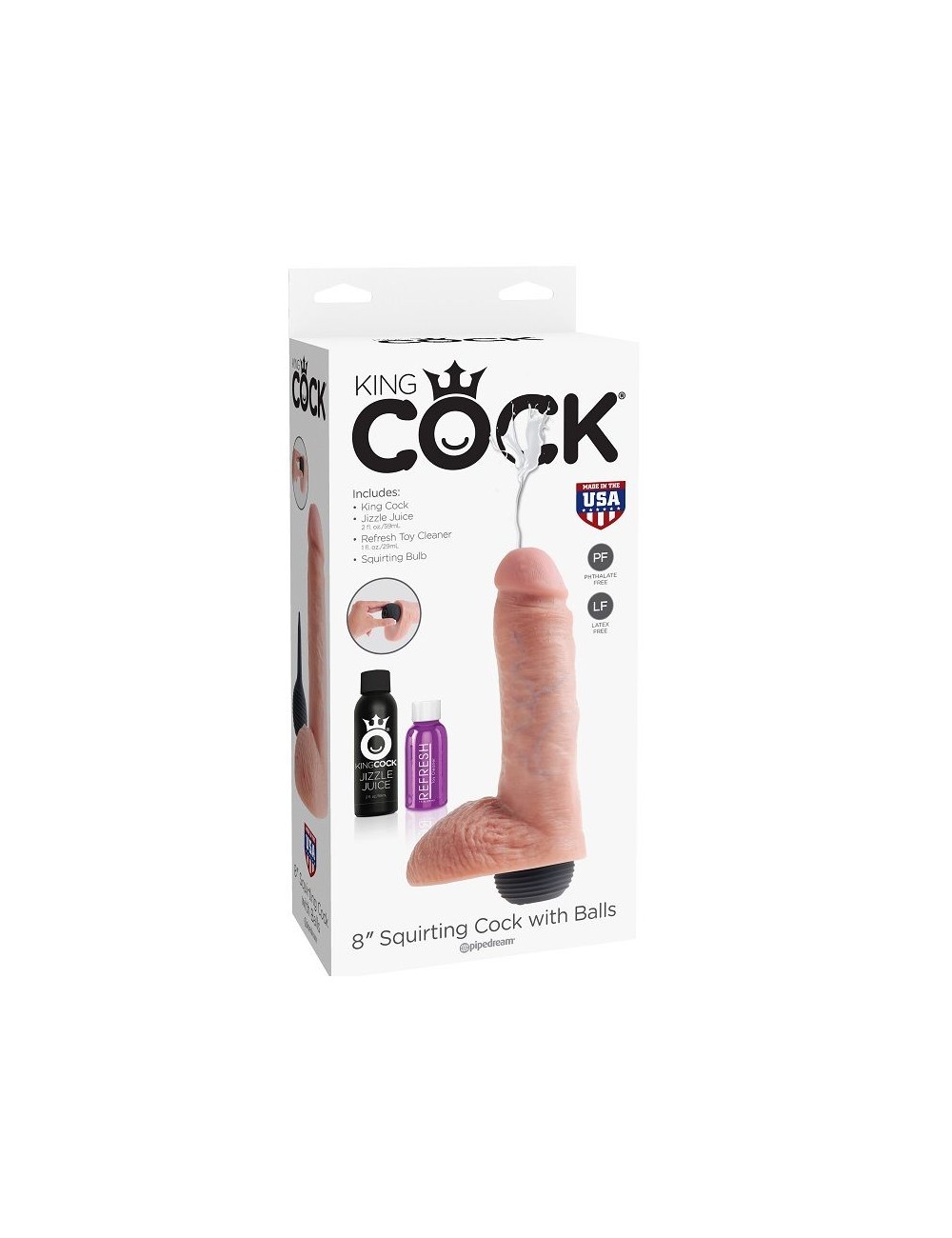 KING COCK PENE REALISTICO EYACULADOR NATURAL 20.32CM KING COCK PENE REALISTICO EYACULADOR NATURAL 20.32CM