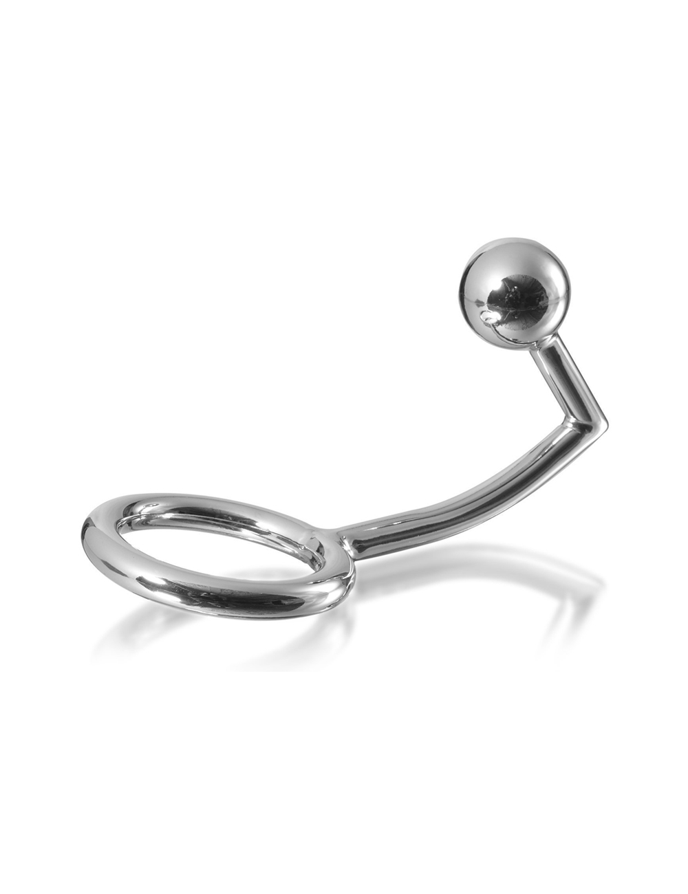 COCK RING IN METALLO DURO CON ANALBEAD 45MM