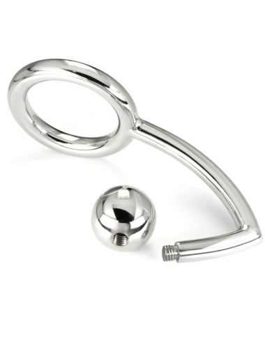 COCK RING IN METALLO DURO CON ANALBEAD 45MM