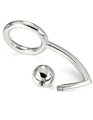 COCK RING IN METALLO DURO CON ANALBEAD 45MM