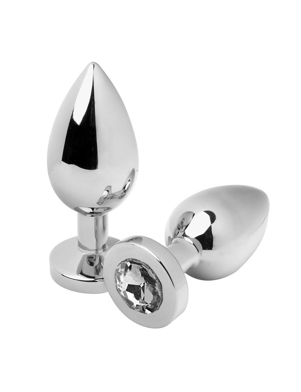 TAPPO ANALE METALLICO DIAMANTE CHIARO PICCOLO 5.71CM