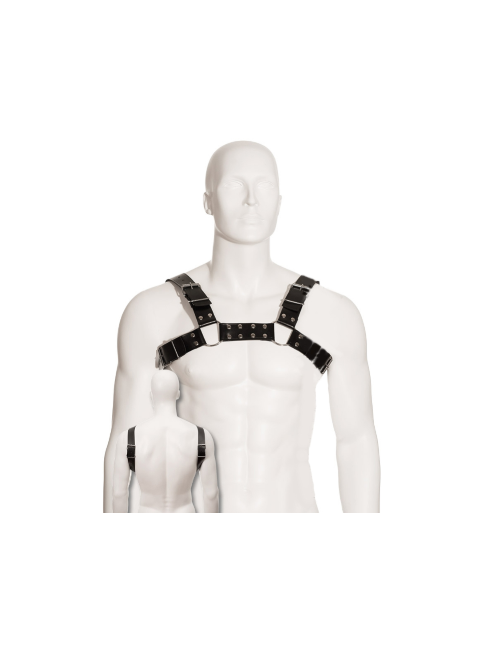 IMBRACATURA PER CANE BULL IN PELLE NERA IMBRACATURA PER CANE BULL IN PELLE NERA