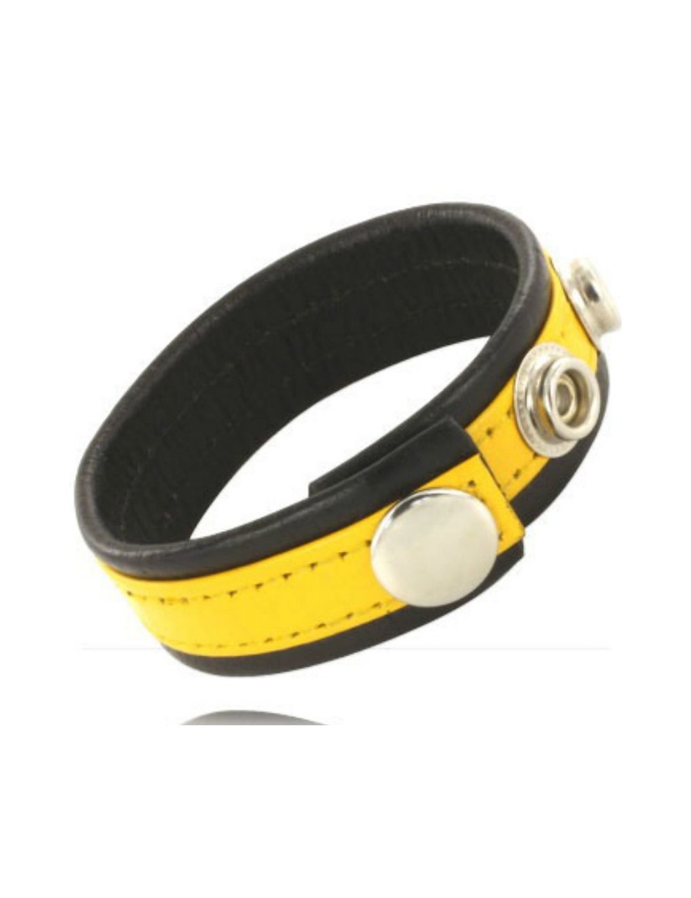 CORPO IN PELLE E CINTURINO CON MOSCHETTONI - NERO E GIALLO