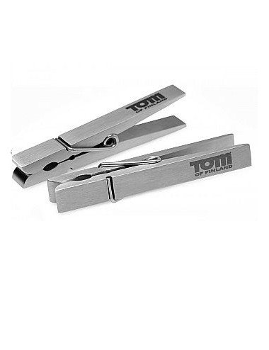 TOM OF FINLAND PIN PINZE IN ACCIAIO INOX NIPPLE ARGENTO