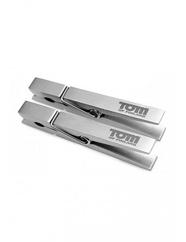 TOM OF FINLAND PIN PINZE IN ACCIAIO INOX NIPPLE ARGENTO
