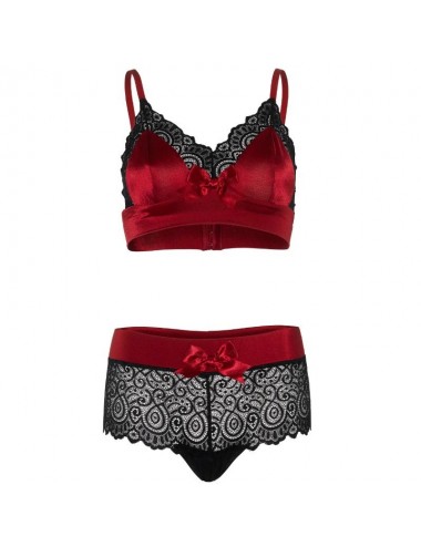 LEG AVENUE SET 2 PEZZI NERO E ROSSO L / XL