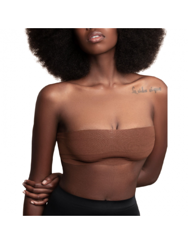 NASTRO CORPO REGGISENO BYE 5M X 6,5 CM + 3 COPPIA COPRI COPRI NIPLES IN RASO MARRONE SCURO