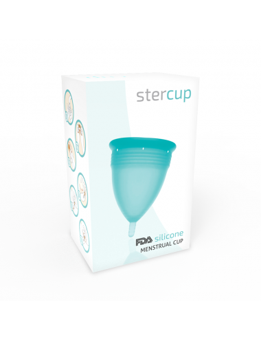 COPPA MENSTRUALE STERCUP TAGLIA L ACQUAMARINA COLORE SILICONE FDA