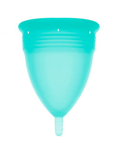 COPPA MENSTRUALE STERCUP TAGLIA S AQUAMARINA COLORE SILICONE FDA