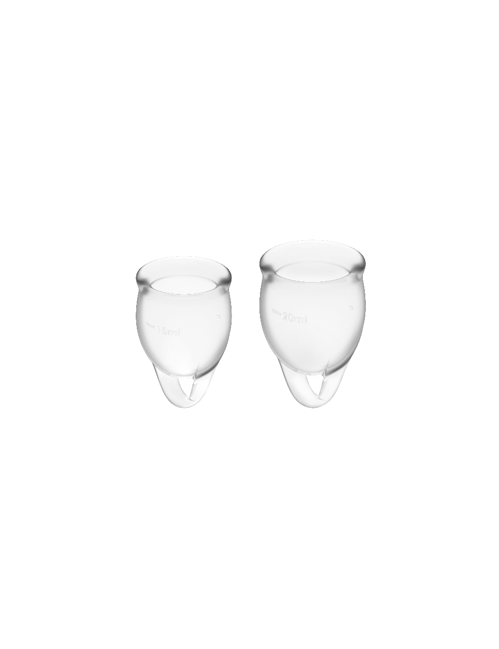 TAZZA MESTRUALE SATISFYER FEEL CONFIDENT TRASPARENTE 15 + 20ML TAZZA MESTRUALE SATISFYER FEEL CONFIDENT TRASPARENTE 15 + 20ML
