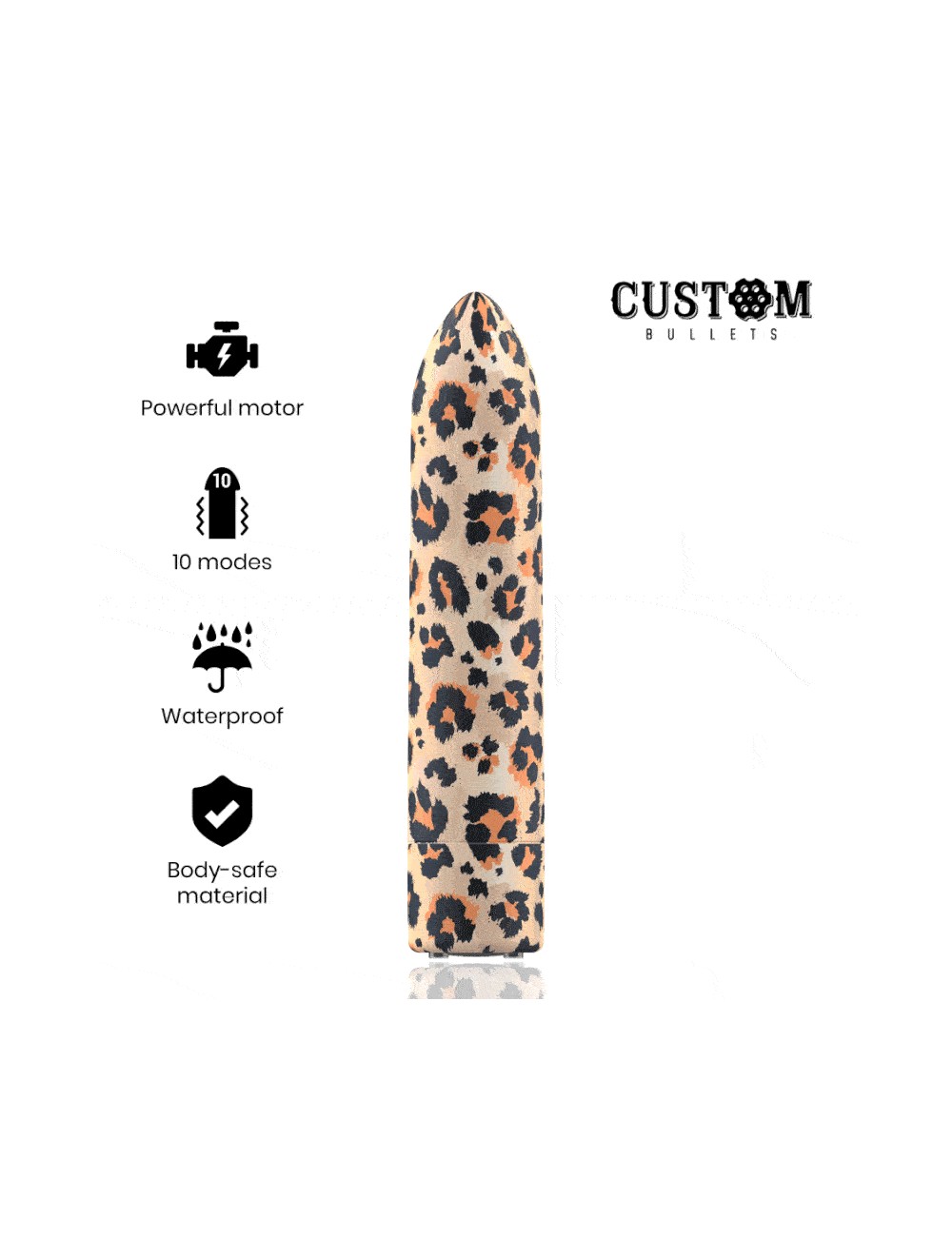 BULLET PERSONALIZZATI BULLET RICARICABILI LEOPARD 10 INTENSITÀ BULLET PERSONALIZZATI BULLET RICARICABILI LEOPARD 10 INTENSITÀ