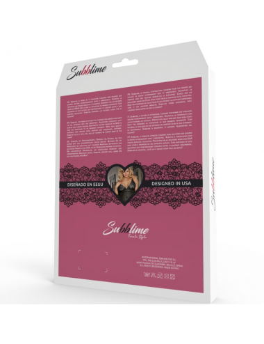 SUBBLIME QUEEN PLUS CORSETTO COSA E BLINDFOLD NERO E VIOLA