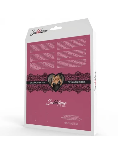 SUBBLIME QUEEN PLUS CORSETTO COSA E BLINDFOLD NERO E VIOLA